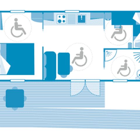Mobilhome 4 personnes - Cottage PMR 4p 2ch ****
