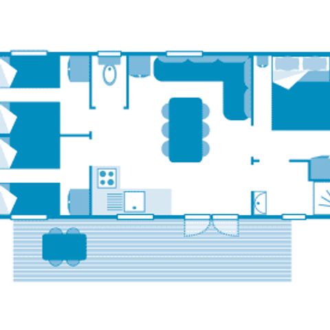 BUNGALOW 7 personnes - Cottage 6/7p 3ch clim ***