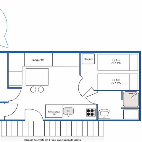 BUNGALOW 4 personnes - STANDARD - 2 chambres