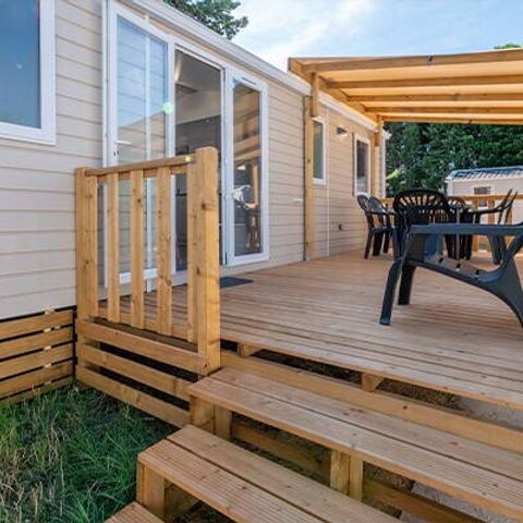 BUNGALOW 6 personnes - Mobil-home | Comfort | 3 Ch. | 6 Pers. | Terrasse surélevée | Clim.