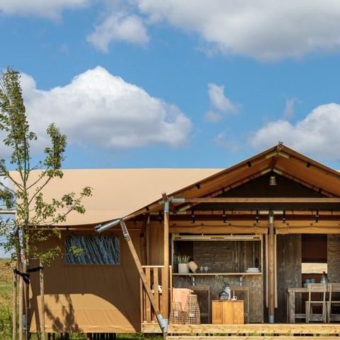 TENTE TOILE ET BOIS 5 personnes - SAFARI LODGE - 40m²- 2 chambres
