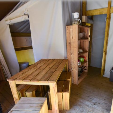 TENTE TOILE ET BOIS 4 personnes - Lodge 2 trèfles 2 chambres, 1 salle d'eau
