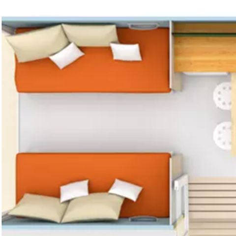 TENTE 4 personnes - Tente 2 trèfles 2 chambres - Sanitaire privé à proximité