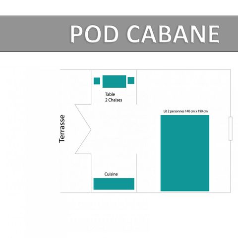 Hébergement 2 personnes - POD CABANE. ECO