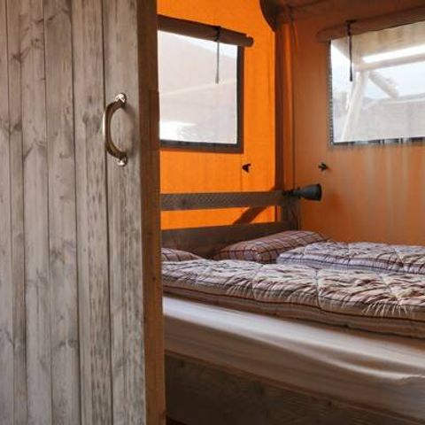Tente en toile et en bois 6 personnes - Tente Safari Lodge | 3 Ch. | 6 Pers. | Terrasse surélevée | Clim.