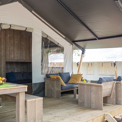 Tente en toile et en bois 6 personnes - Aminess Maravea - Tente Safari + sanitaires (6P)