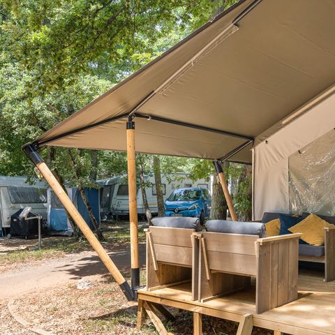 TENTE TOILE ET BOIS 5 personnes - Aminess Maravea - Tente Safari Confort + climatisation