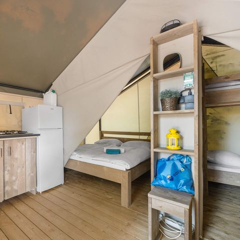 TENTE TOILE ET BOIS 5 personnes - Aminess Maravea - Tente Safari Confort + climatisation