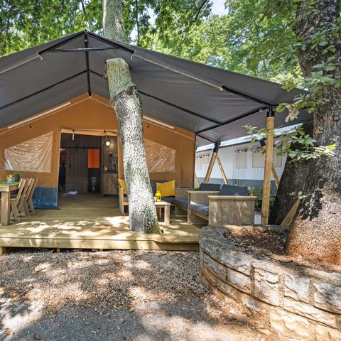 Tente en toile et en bois 4 personnes - Aminess Maravea - Tente Safari + sanitaires (4P)