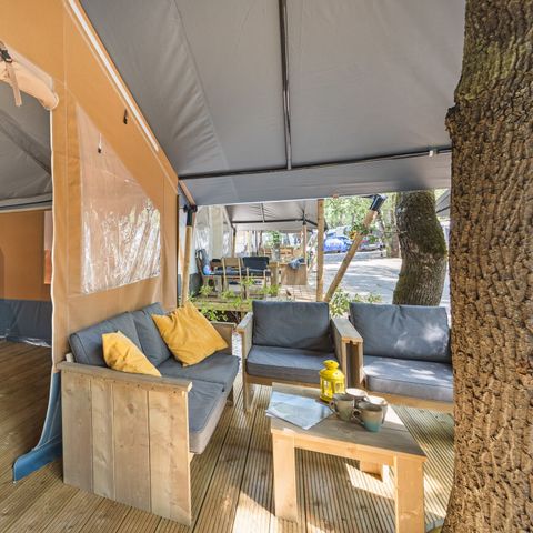 Tente en toile et en bois 4 personnes - Aminess Maravea - Tente Safari + sanitaires (4P)