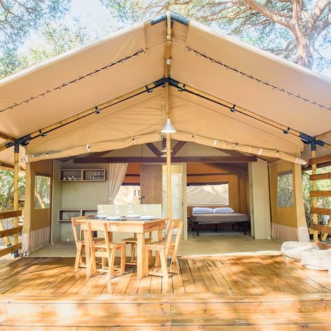 TENTE TOILE ET BOIS 5 personnes - Country Lodge