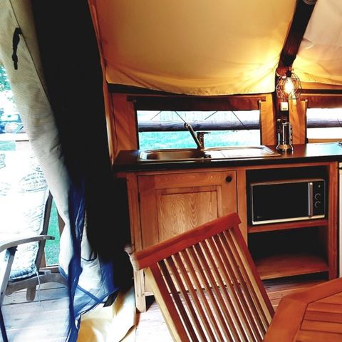 TENTE TOILE ET BOIS 4 personnes - Lodge (L1)