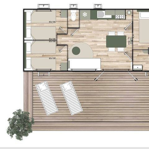 BUNGALOW 6 personnes - Mobilhome 3 - 35m² - 3 chambres