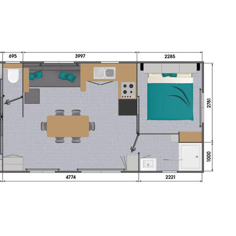BUNGALOW 6 personnes - Privilège 6P Sérénité D
