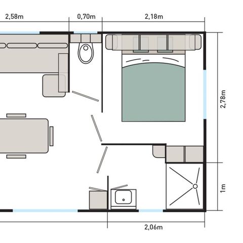 BUNGALOW 4 personnes - PRIVILEGE 2 CH 4 PERS