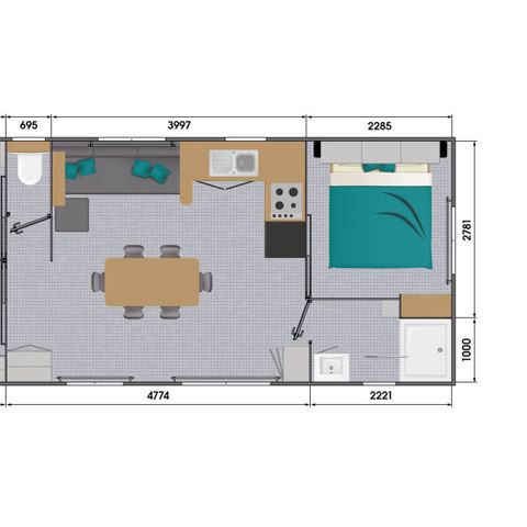 BUNGALOW 6 personnes - PRIVILEGE 3 CH 6 PERS