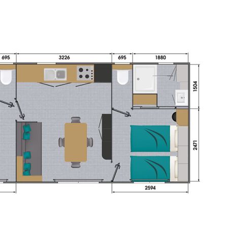 BUNGALOW 4 personnes - PREMIUM 2 CH 4 PERS