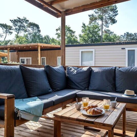 BUNGALOW 6 personnes - Mobil-home | Comfort | 3 Ch. | 6 Pers. | Terrasse Lounge | Clim.