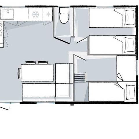 Mobilhome 6 personnes - Eco-Lodge (max. 2 adultes)