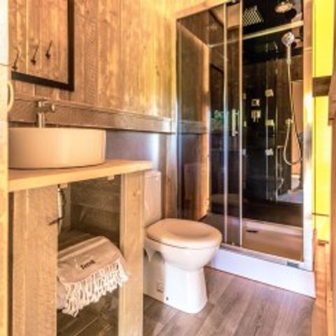 TENTE TOILE ET BOIS 6 personnes - Lodgetent avec salle de bain + WC
