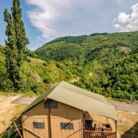 TENTE TOILE ET BOIS 6 personnes - Lodgetent avec salle de bain + WC