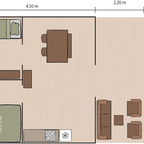 TENTE TOILE ET BOIS 4 personnes - Zelena Laguna - Tente Safari Confort