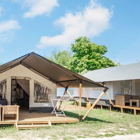 TENTE TOILE ET BOIS 4 personnes - Tente safari Confort + climatisation