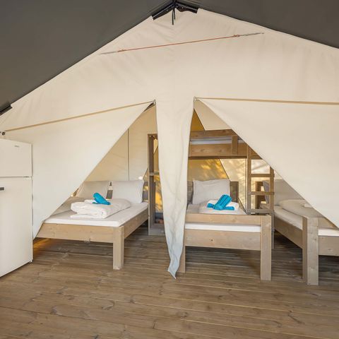 TENTE TOILE ET BOIS 4 personnes - Tente safari Confort + climatisation