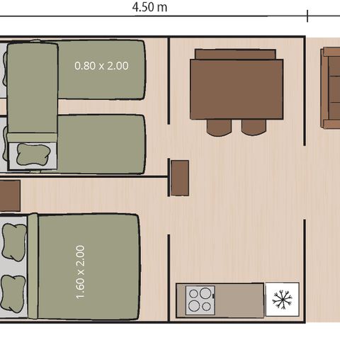 TENTE TOILE ET BOIS 5 personnes - Porto Sole - Tente Safari Bella Vista + air conditionné (5P)