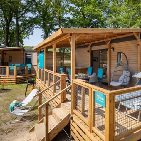 BUNGALOW 7 personnes - Mobil-home | Ultimate Plus | 3 Ch. | 6/8 Pers. | Terrasse Lounge | 2 SDB | Clim. | TV | By Roan