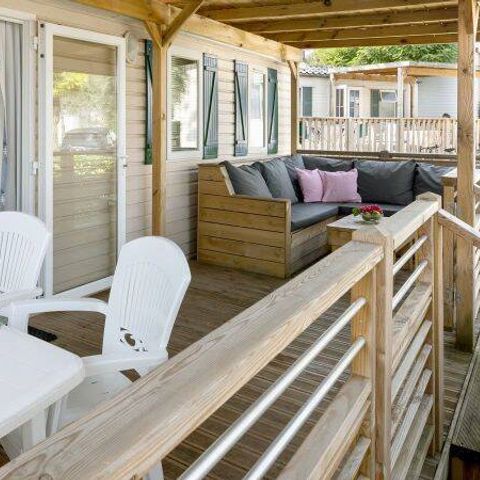 BUNGALOW 6 personnes - Mobil-home | Premium | 3 Ch. | 6 Pers. | Terrasse Lounge | Clim.