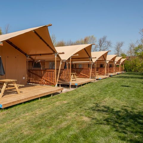 Tente en toile et en bois 6 personnes - Tente safari