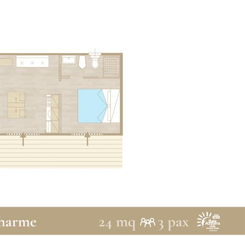 BUNGALOW 3 personnes - Charme D