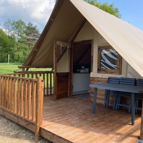 TENTE TOILE ET BOIS 5 personnes - Tente lodges sans sanitaires