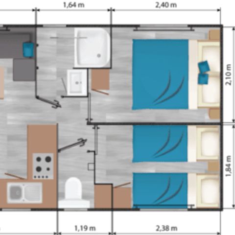 Mobilhome 4 personnes - Confort Plus - 2 chambres