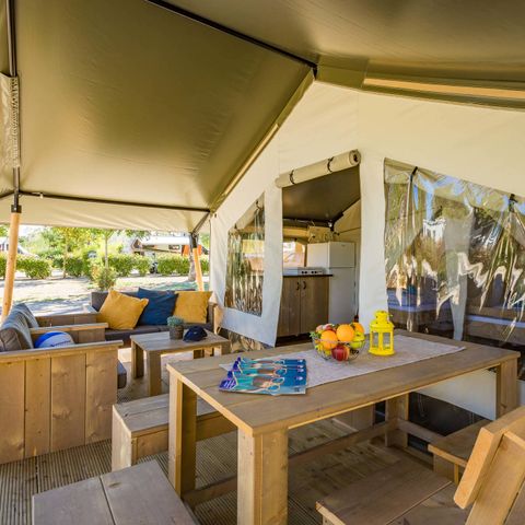 TENTE TOILE ET BOIS 5 personnes - Tente safari Confort + climatisation