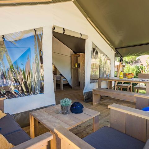 TENTE TOILE ET BOIS 5 personnes - Tente Safari Confort
