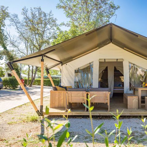 Tente en toile et en bois 4 personnes - Stella Maris - Tente Safari Confort