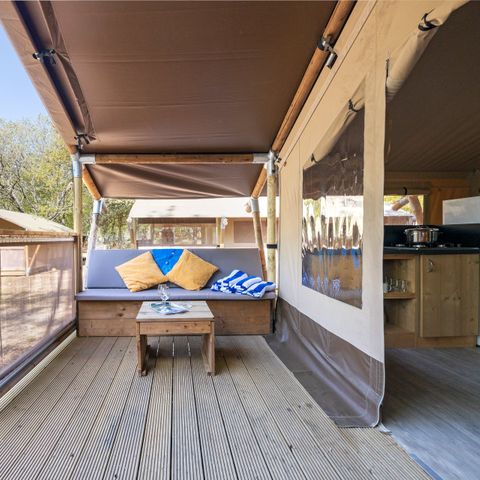 TENTE TOILE ET BOIS 5 personnes - Stella Maris - Tente Safari Lodge + air conditionné