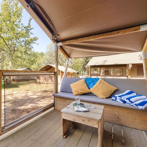 Tente en toile et en bois 5 personnes - Stella Maris - Tente Safari Lodge + air conditionné