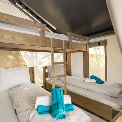 Tente en toile et en bois 4 personnes - Stella Maris - Tente Safari Confort + climatisation