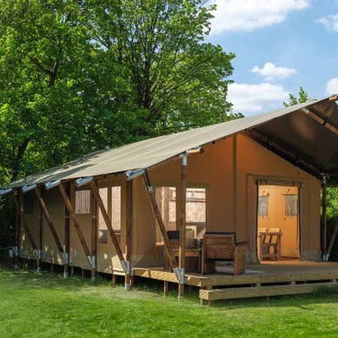 TENTE TOILE ET BOIS 8 personnes - avec salle de bain privée