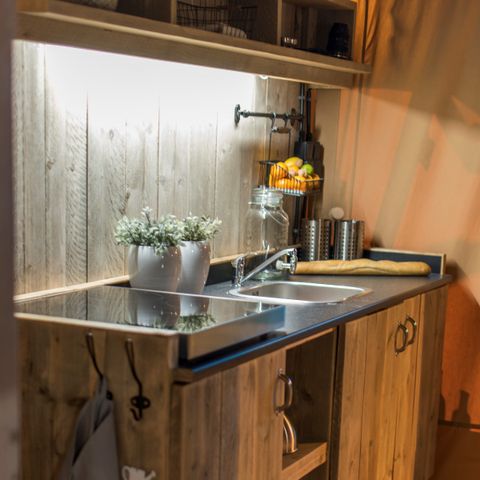 TENTE TOILE ET BOIS 6 personnes - Oiseau cerise