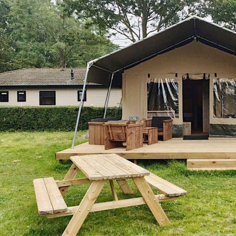 Tente en toile et en bois 6 personnes - Tente safari 6