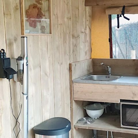 Tente en toile et en bois 6 personnes - Tente safari 6
