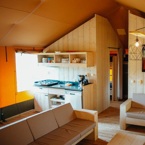 TENTE TOILE ET BOIS 12 personnes - Villa Safari