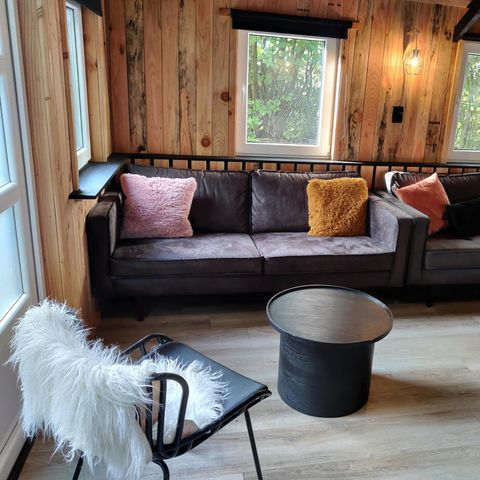 Tiny house 16 personnes - Hébergement de groupes chalet en bois rond + 4 tiny houses de quatre personnes (16 personnes)