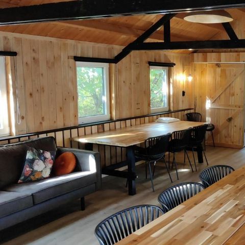 Hébergement pour groupe 18 personnes - Hébergement de groupes Grand chalet en bois rond + 3 chalets de pêcheurs (18 personnes)