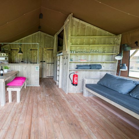 Tente en toile et en bois 6 personnes - Ferme