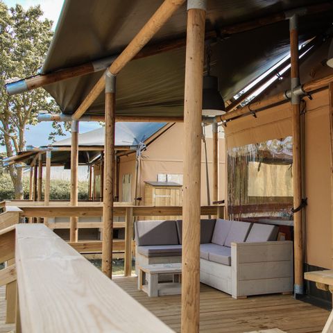 TENTE TOILE ET BOIS 5 personnes - Rose des dunes